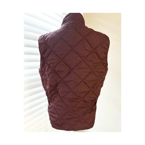 J. Crew Quilted Vest in Burgundy and Tan - Picture 5 of 7